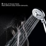 A person showers with a handheld shower head offering six modes to meet different daily needs.