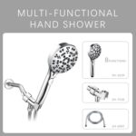 Chrome multi-functional hand shower with 8 spray modes. Includes SH-2639, SH-752B, and SH-6001 model images.