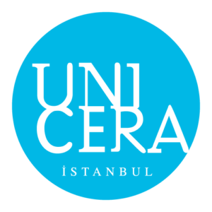 Blue circle logo with white text: "UNICERA İSTANBUL".