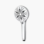Handbrause mit runden Sprühdüsen und elegantem Silber-Finish.