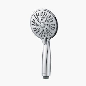 Chrome-plated increase water pressure shower head.with multiple spray nozzles on a white background.