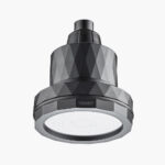 Shower head with modern geometric design, black and silver finish, LEELONGS branding, ideal for home bathroom upgrades, high-quality rain shower fixture, contemporary bathroom accessory, premium shower system, stylish and functional bathroom decor, durable and easy to install, luxurious shower experience.