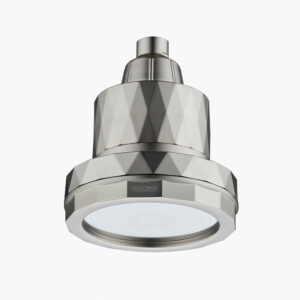 Leelongs luxury bathroom shower head with modern geometric design in brushed nickel finish.