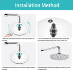 Step-by-step: Loosen old showerhead, place washer, tighten new head, adjust angle, and check for leaks.