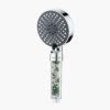 Modern multi-mode shower head with built-in filter and colorful beads, designed for optimal water flow and filtration, perfect for enhancing shower experience.