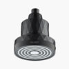 Black showerhead with a modern geometric design, perfect for bathroom upgrades and water-saving fixtures.