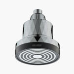Indoor ceiling showerhead with modern design, chrome finish, and circular water outlet, suitable for luxury bathrooms and spa showers.