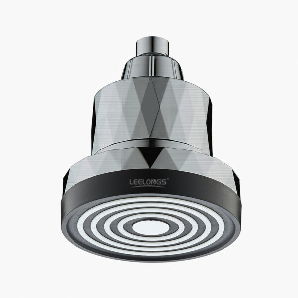 Indoor ceiling showerhead with modern design, chrome finish, and circular water outlet, suitable for luxury bathrooms and spa showers.