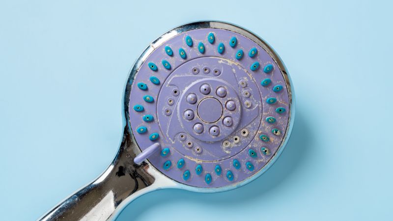 kalkaanslag op een handdouche