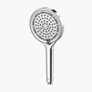 Handheld shower head with filter, 6 spray modes, and quick-release cartridge shown on a plain white background.