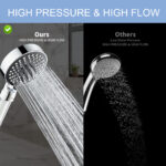 High pressure showerhead high flow water spray for optimal shower experience.
