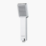 High-quality silver handheld shower head featuring a square nozzle design for modern bathroom aesthetics, durable construction, easy installation, and optimal water flow for a luxurious shower experience.