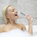 Modern luxury rainfall showerhead for a spa-like bathing experience, featuring sleek design and water-efficient technology for relaxing showers.