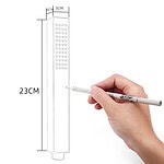 A sleek, modern 23cm tall shower tower with built-in LED display and multiple spray settings, designed for luxury bathroom upgrades and enhanced shower experiences.