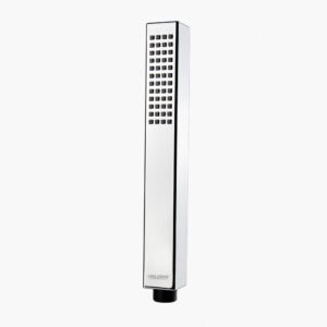 A sleek, contemporary shower head with a slim, chrome finish designed for an optimal shower experience, combining style and functionality for a luxurious bathroom upgrade.