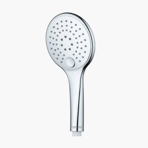 High-quality chrome hand-held rain shower head for luxurious bathroom experience. Features multiple spray settings, easy installation, and durable design for relaxation and comfort.