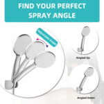 High pressure round hand shower with adjustable spray angles for water efficiency and comfort. Perfect for modern bathrooms, offering versatile water flow options and easy installation.