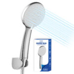 High pressure adjustable round hand shower for water conservation.