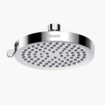 High-quality luxury 6-inch fixed showerhead with multiple spray settings for a customizable shower experience. Made of durable, polished chrome for a sleek, modern look.