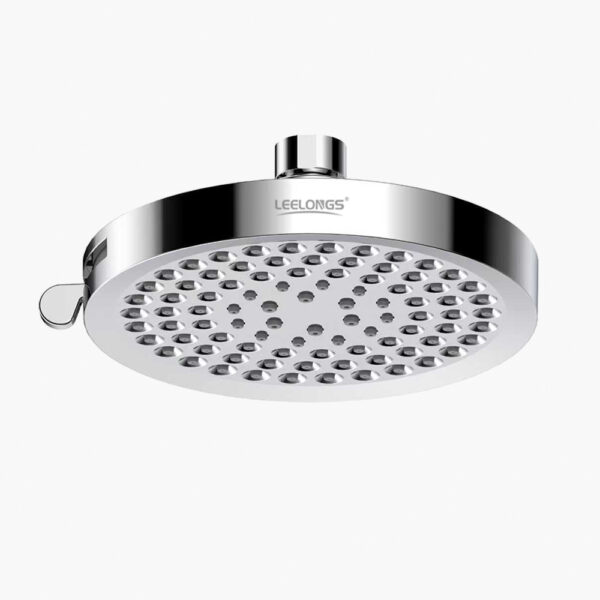 High-quality luxury 6-inch fixed showerhead with multiple spray settings for a customizable shower experience. Made of durable, polished chrome for a sleek, modern look.