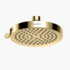 High pressure 6-inch rain showerhead with multiple spray functions, gold finish, and durable construction for a luxurious bathroom upgrade.