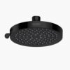 High pressure rain showerhead with 5 functions, 6-inch diameter, black finish, and fixed design for a luxurious shower experience.