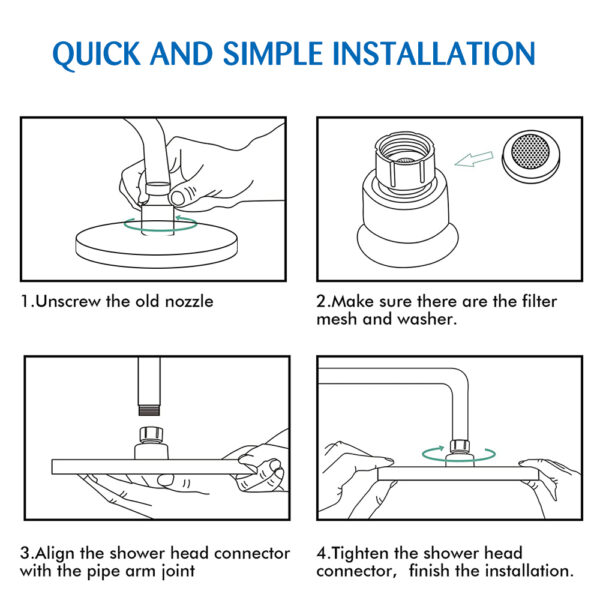 Elegant high-pressure rain showerhead with multiple spray functions for a luxurious bathroom upgrade. Designed for easy installation and optimal water flow, enhancing your shower experience.