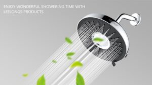 Modern shower head with adjustable spray settings and water flow, ideal for enhancing shower experience in the US.
