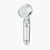 Clear water filter shower head with transparent design and removable filter cartridge for clean water.