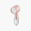Pink portable travel hand shower with PP cartridge filter for filtered water and convenient use during travel.