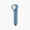Blue portable travel hand shower head with PP cotton filter, compact design, ideal for travel and outdoor use.
