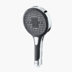 Modern multifunctional water purifier shower head with multiple spray settings, designed for enhanced water filtration and shower experience.